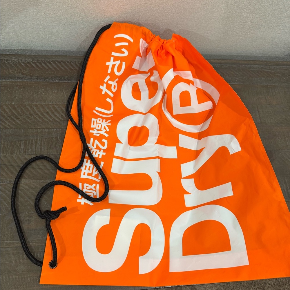 Superdry Lightweight Plastic Drawstring Bag Orange